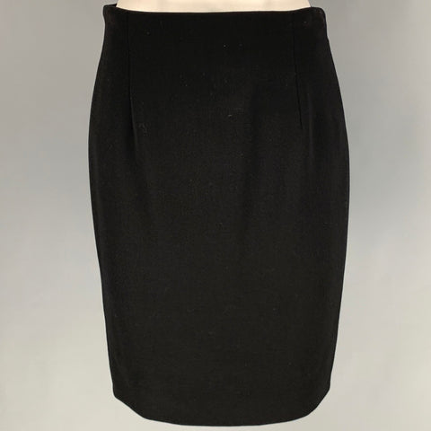 RALPH LAUREN Taille 8 Crayon en laine noire sous la jupe du genou