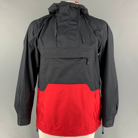 COMME des GARCONS HOMME Size L Navy Red Color Block Nylon Jacket