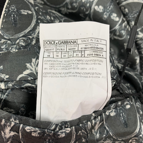 DOLCE & GABBANA Size 36 Black Cashmere Silk Peak Lapel Sport Coat