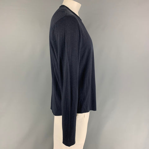 RAG & BONE Size L Navy Wool Crew-Neck Pullover