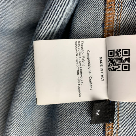 CALVIN KLEIN 205W39NYC by RAF SIMONS x Andy Warhol Size M Indigo & Blue Sandra Brant Painted Cotton Denim Set