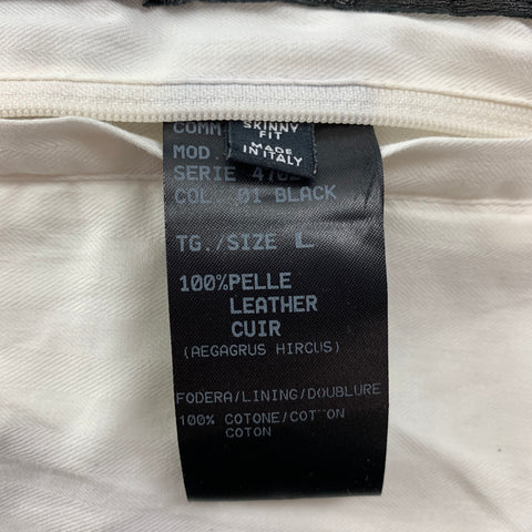 NEIL BARRETT Taille L Veste bomber en cuir vieilli noir