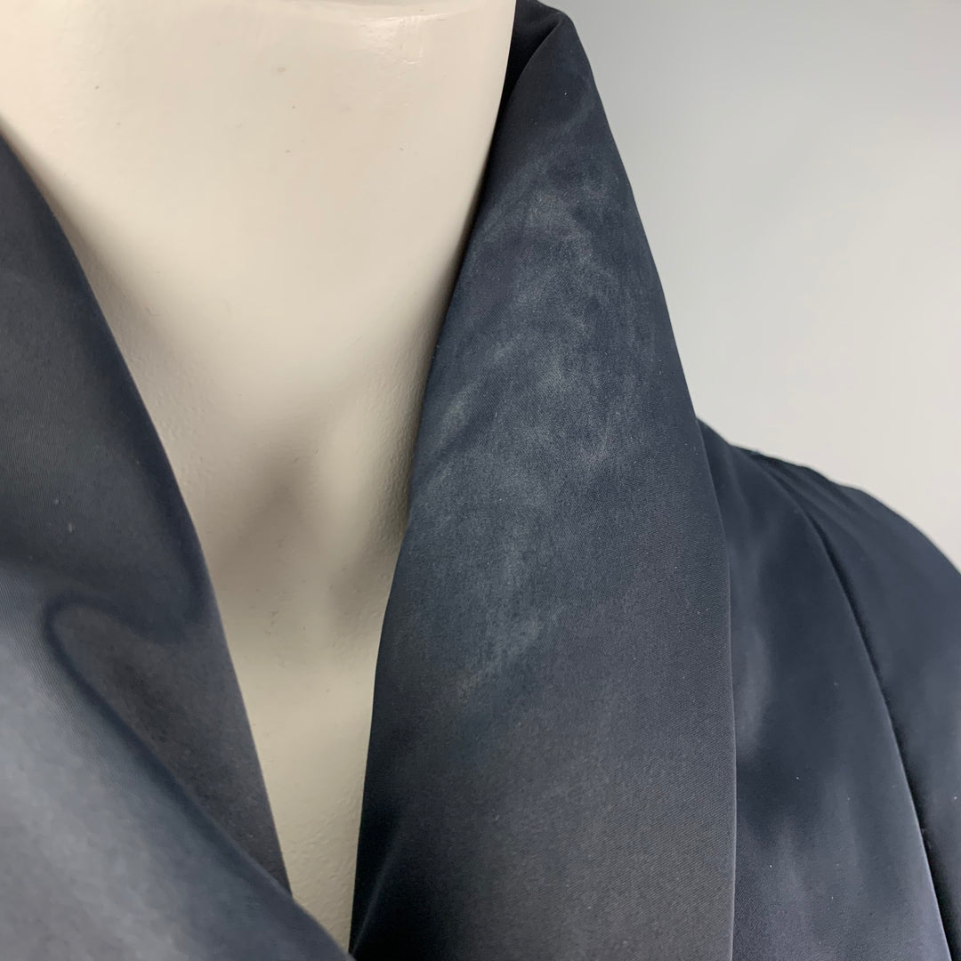 MARINA RINALDI Size 16 Black & Gold Polyester Padded 3/4 Sleeves Coat