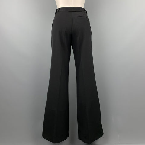 EMPORIO ARMANI Size 4 Black Wool Blend Wide Leg Dress Pants