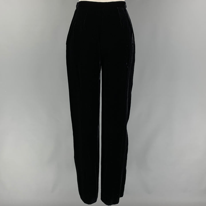 GIORGIO ARMANI Size 2 Black Viscose Blend Wide Leg Dress Pants