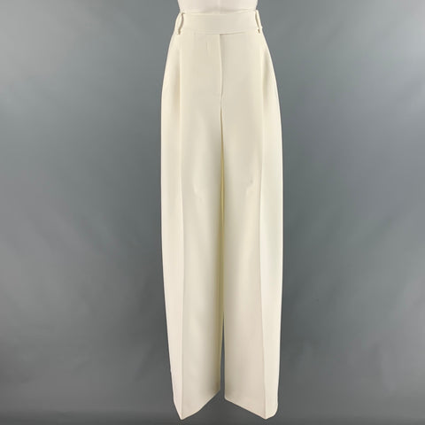 ALEXANDER VAUTHIER Taille 8 Pantalon habillé en polyester élasthanne blanc cassé