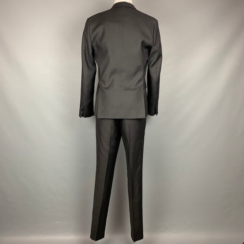 DSQUARED2 Size 42 Black Wool / Silk Peak Lapel Tuxedo Suit