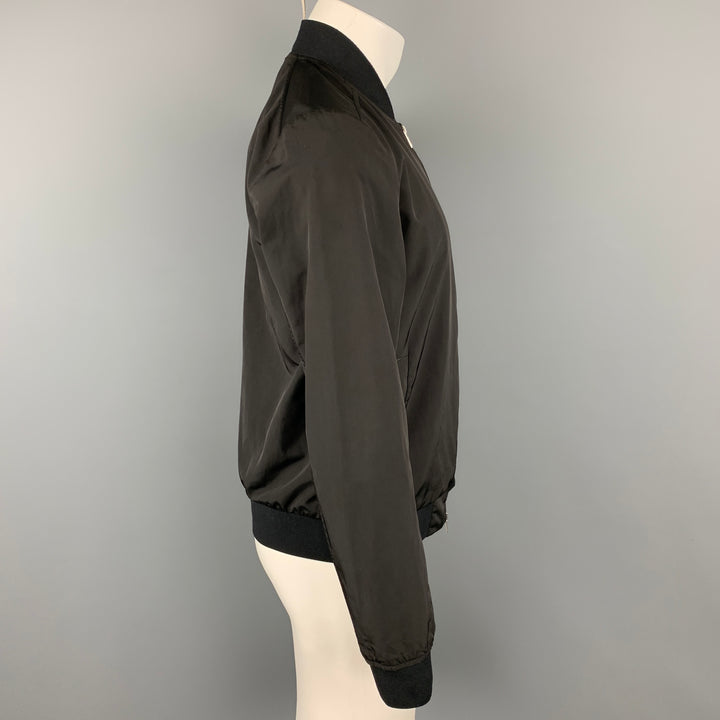 THEORY Brant Williston Taille M Noir Polyester / Nylon Bomber Jacket