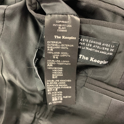 THE KOOPLES Size 36 Black Wool Peak Lapel Fitted Tuxedo Suit