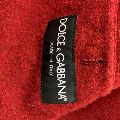 DOLCE & GABBANA Size 38 Red Tweed Wool Notch Lapel Sport Coat