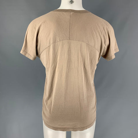 MARNI Size M Taupe Solid Cotton Scoop Neck T-shirt