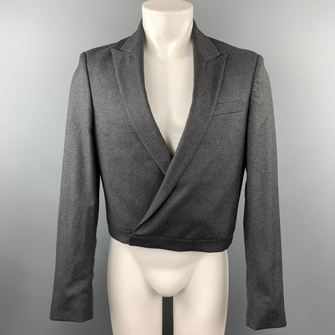 JEAN PAUL GAULTIER Size 40 Dark Gray Wool Cashmere Cropped Jacket
