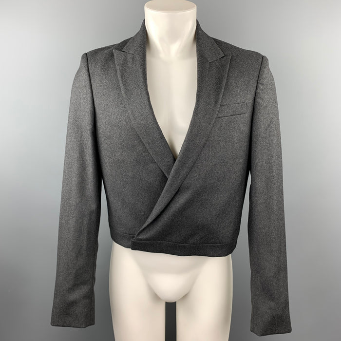 JEAN PAUL GAULTIER Size 40 Dark Gray Wool Cashmere Cropped Jacket