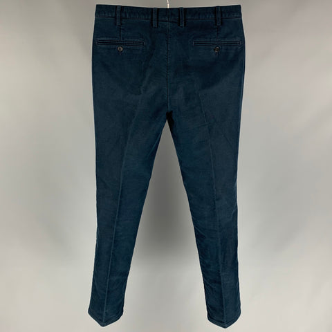 ASPESI Talla 34 Pantalones casuales con cremallera y algodón azul marino