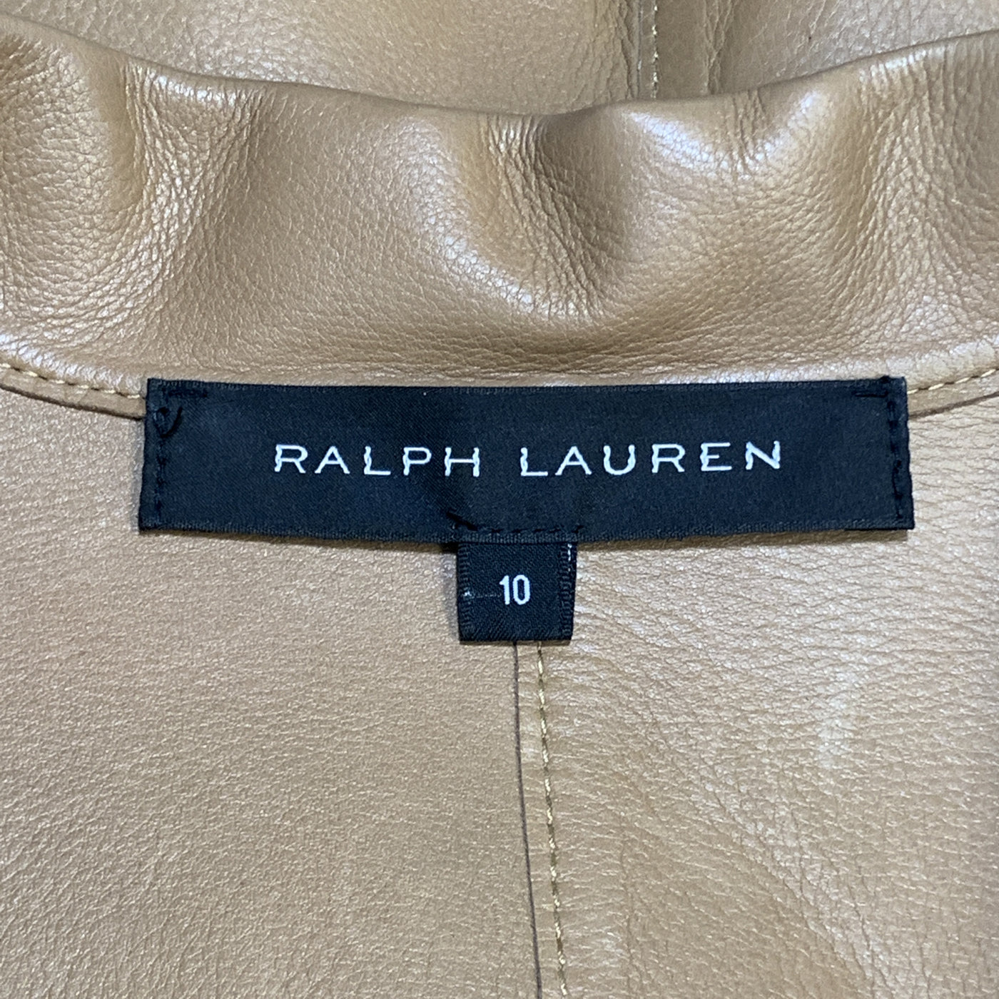 RALPH LAUREN Size 10 Tan Calf Leather Blazer
