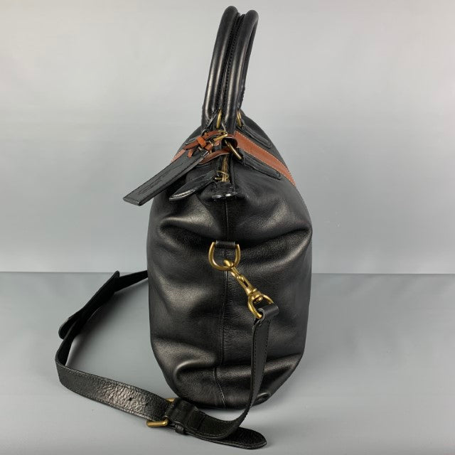 POLO by RALPH LAUREN Black Brown Color Block Leather Tote Bag
