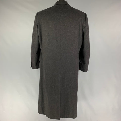 ERMENEGILDO ZEGNA Size 48 Charcoal Cashmere Notch Lapel Coat