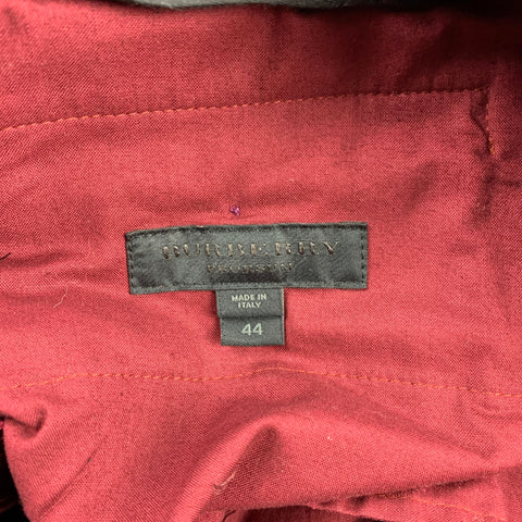 BURBERRY PRORSUM S/S 15 Size 34 Burgundy Linen Notch Lapel Suit