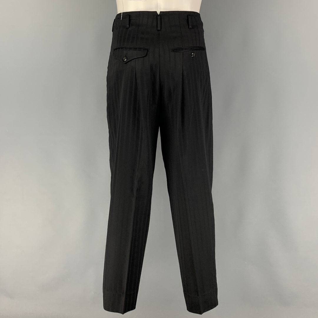 MATSUDA  Size S Black Stripe Wool Double Breasted 30 29 Suit