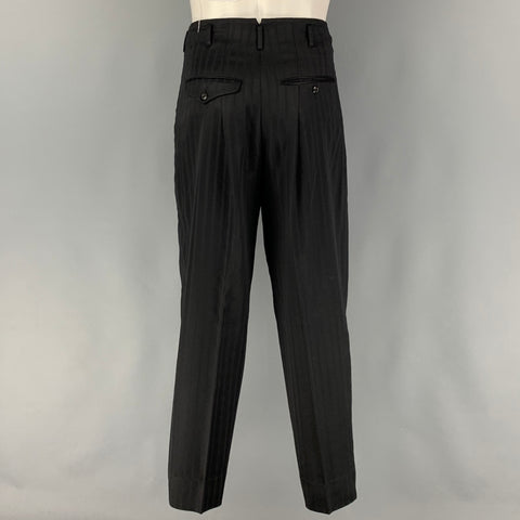 MATSUDA Talla S Traje Cruzado Lana Rayas Negro 30 29