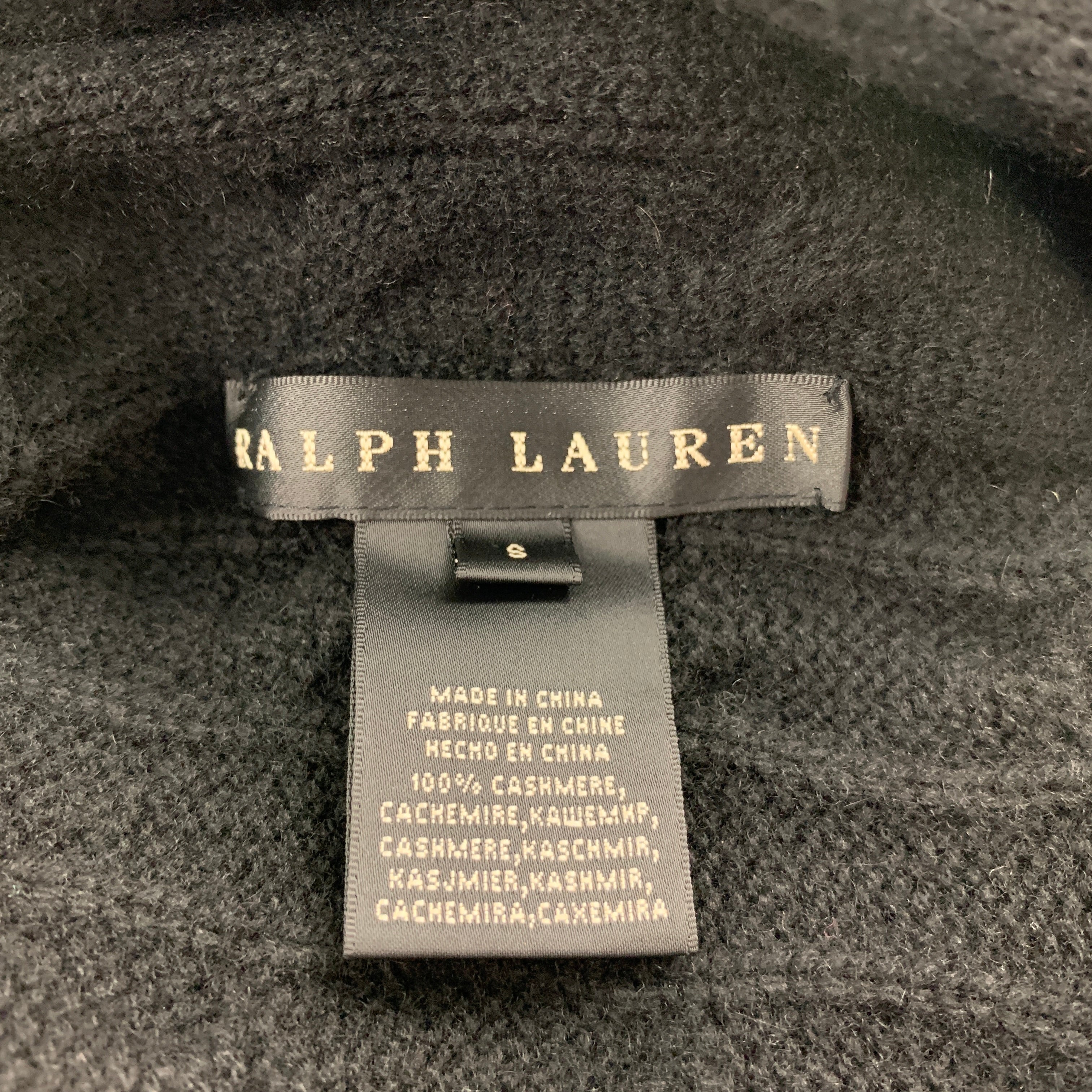 RALPH LAUREN Black Label カシミヤ100％ ニットS RALPH LAUREN Black Label Size S Black Cable Knit Cashmere Shawl