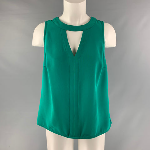 TRINA TURK Talla M Blusa Lisa Poliéster Verde