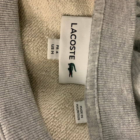 LACOSTE Size M Grey Green Alligator Cotton Crew-Neck Sweatshirt