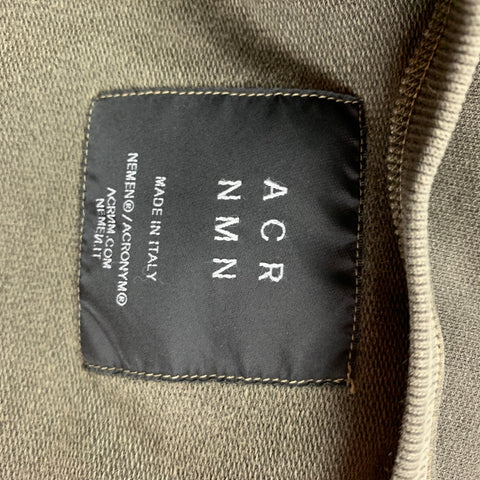 ACRONYM SS 15 Size L Olive Wash Cotton Crew-Neck S6-C Sweatshirt