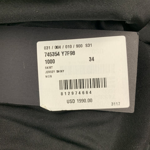SAINT LAURENT Falda larga de punto negra talla 2