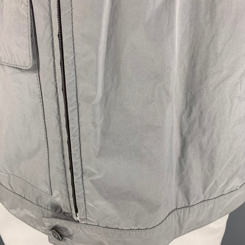 PRADA Size 44 Size 44 Grey Solid Polyester & Polyamide Windbreaker Jacket