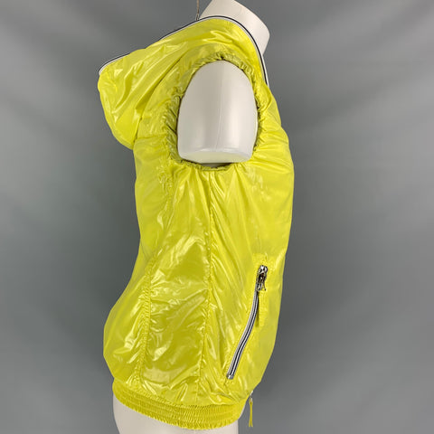 DUVETICA Chaleco con Capucha de Poliamida / Algodón Amarillo y Gris Talla S