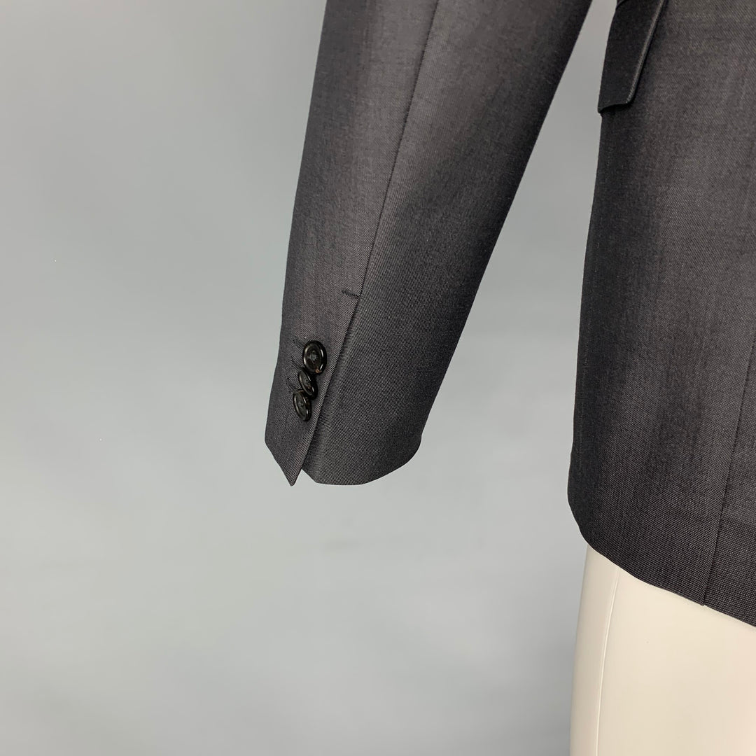 JIL SANDER Size 38 Dark Gray Wool / Mohair Notch Lapel Sport Coat