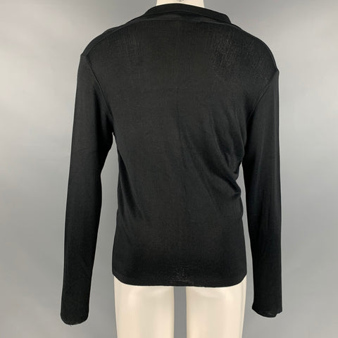 GUCCI Size M Black Knit V-Neck Pullover