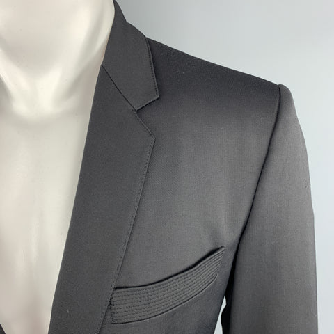 JUST CAVALLI Size 40 Black Double Breasted Notch Lapel Sport Coat