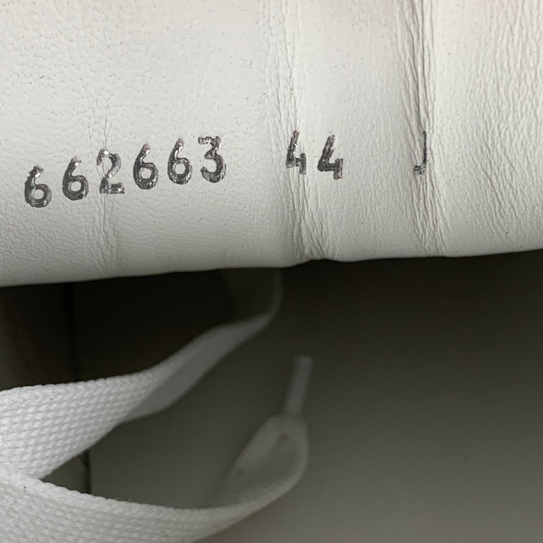 ALEXANDER MCQUEEN Size 11 White Gold Leather Platform Sneakers
