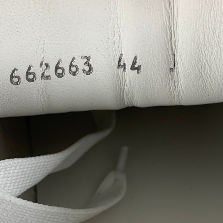 ALEXANDER MCQUEEN Size 11 White Gold Leather Platform Sneakers