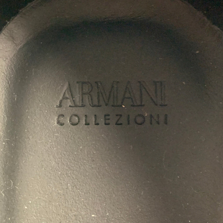 ARMANI COLLEZIONI Size 8 Black Perforated Cap Toe Lace Up Shoes