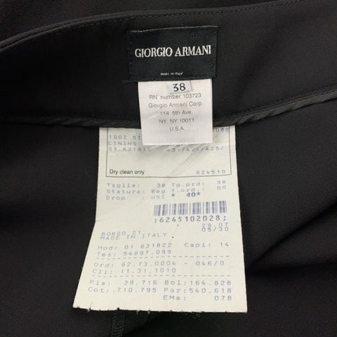 GIORGIO ARMANI Size 2 Black Silk Wide Leg Dress Pants