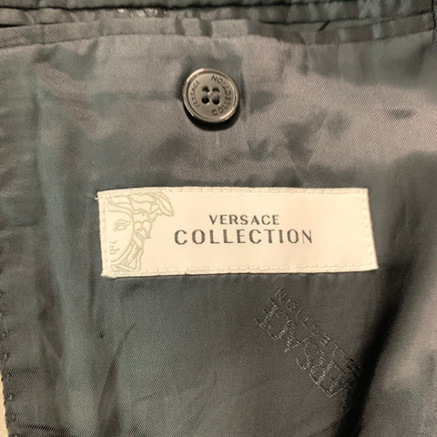 VERSACE COLLECTION Taille 38 Costume simple boutonnage en laine mélangée noire