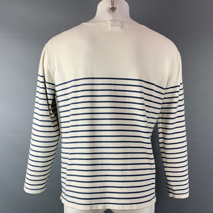 LEVI'S VINTAGE CLOTHING Bay Meadows Size M Cream & Blue Stripe Nautical Pullover