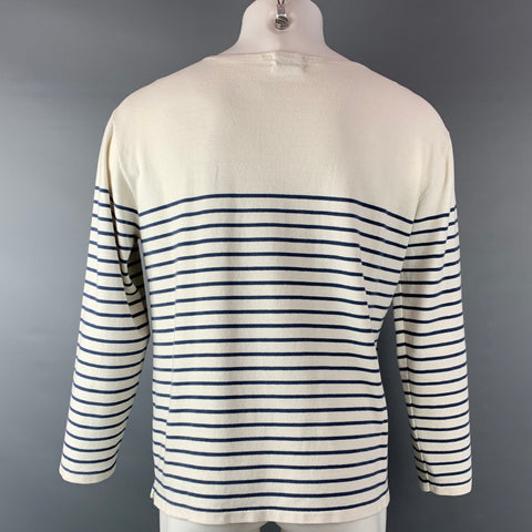 LEVI'S VINTAGE CLOTHING Bay Meadows Size M Cream & Blue Stripe Nautical Pullover