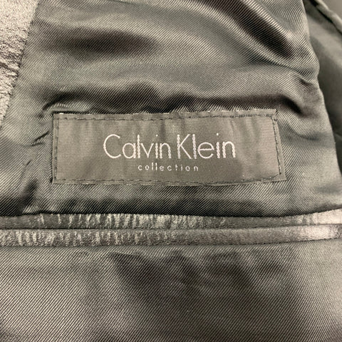 CALVIN KLEIN COLLECTION Size 36 Regular Black Textured Wool Sport Coat