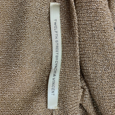 TWELFTH STREET by CYNTHIA VINCENT Size S Gold Rayon / Polyester Cropped Cardigan