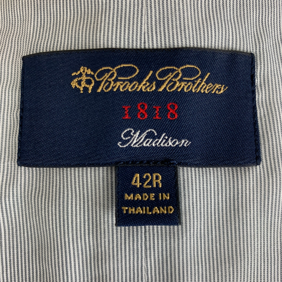 BROOKS BROTHERS Talla 42 Chaleco de lana a cuadros gris y beige (interior)