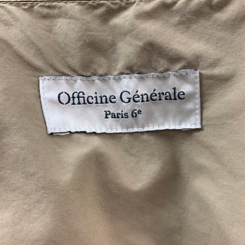 OFFICINE GENERALE Size XXL Beige Grey Paint Splatter Cotton Short Sleeve Shirt