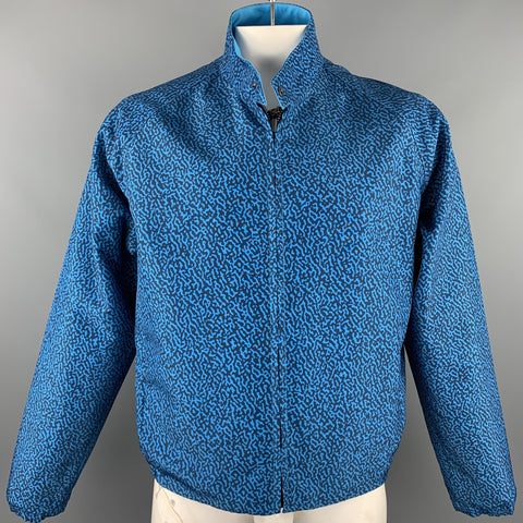 CALVIN KLEIN COLLECTION Size 44 Aqua Print Polyester Reversible Jacket