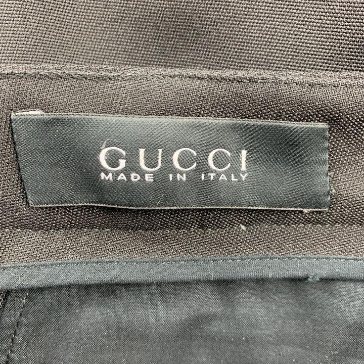 GUCCI Size 30 Black Polyester / Wool Button Fly Dress Pants