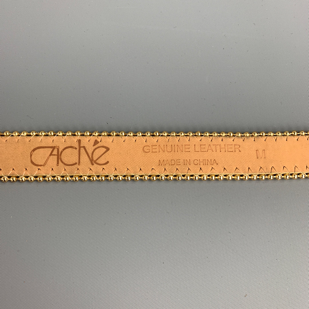 CACHE Taille Taille M Ceinture Strass Cuir Or Embossé