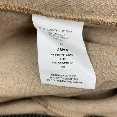 THE GIGI Size M Tan Black Textured Cotton Polyamide Zip Up Jacket