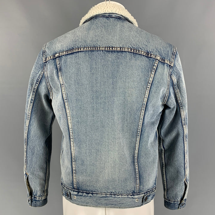 LEVI STRAUSS Size M Light Blue & White Cotton Denim Jacket